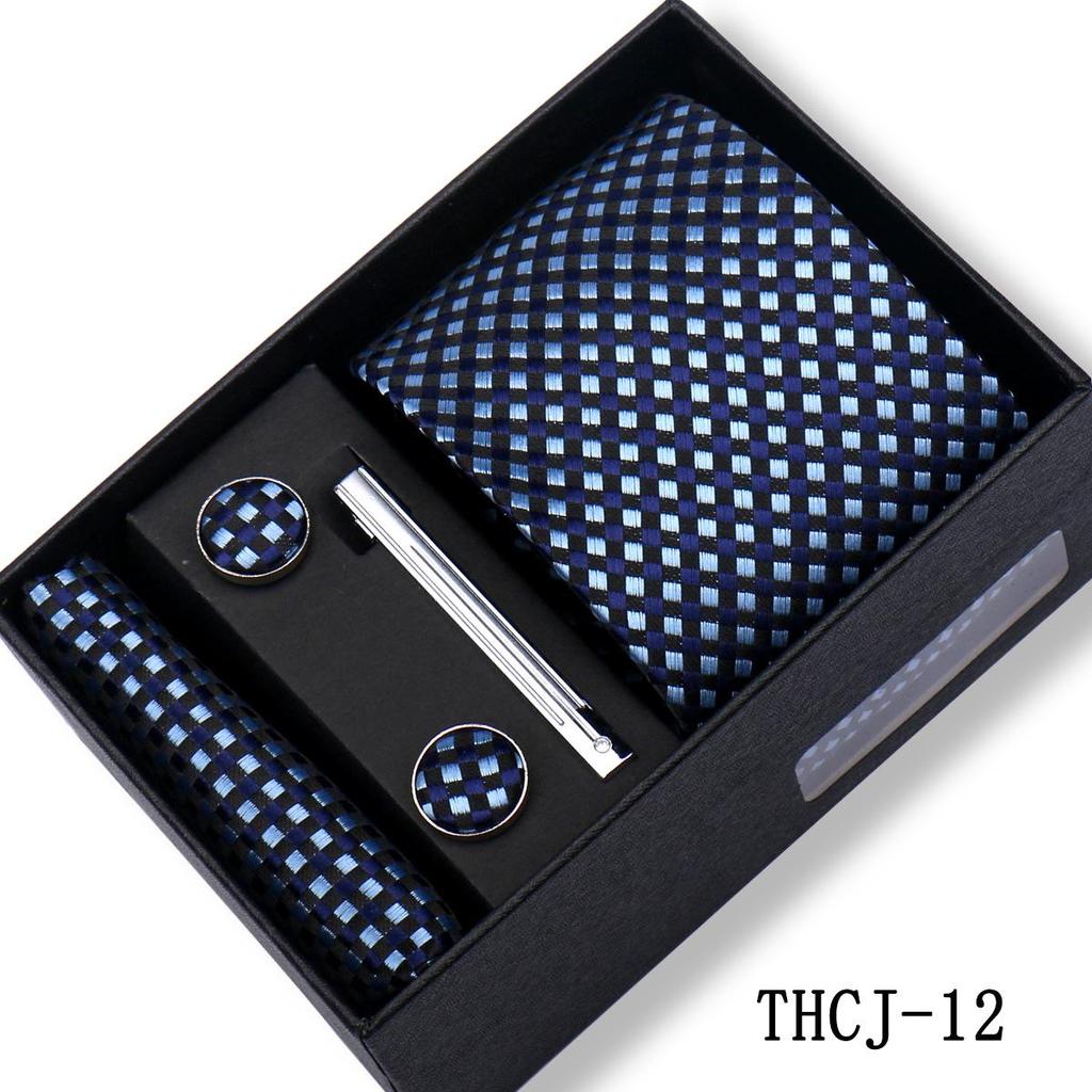 Men's 4-Piece Tie Gift Set for Business, Wedding, and Formal Wear.