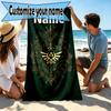 Custom Name Personalized The Legend of Zelda Print Beach Towel, for Trip Camping Beach Party Home Decor, Birthday Gift for Family & Friends