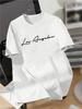 Los Angeles City of Angels Palm Tree Graphic Tee for Men Breathable Perfect for Summer Streetwear Style