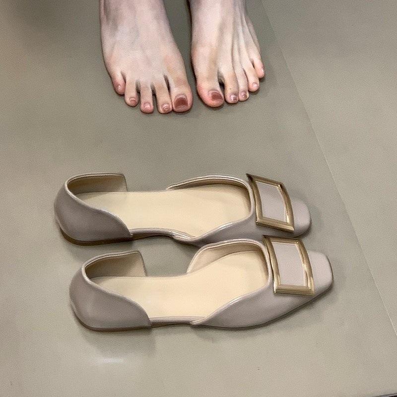 

Модные туфли-лодочки с квадратной пряжкой и вырезами, женские, с мелким вырезом, на одном ремешке, Мэри Джейн, французские туфли для работы 35