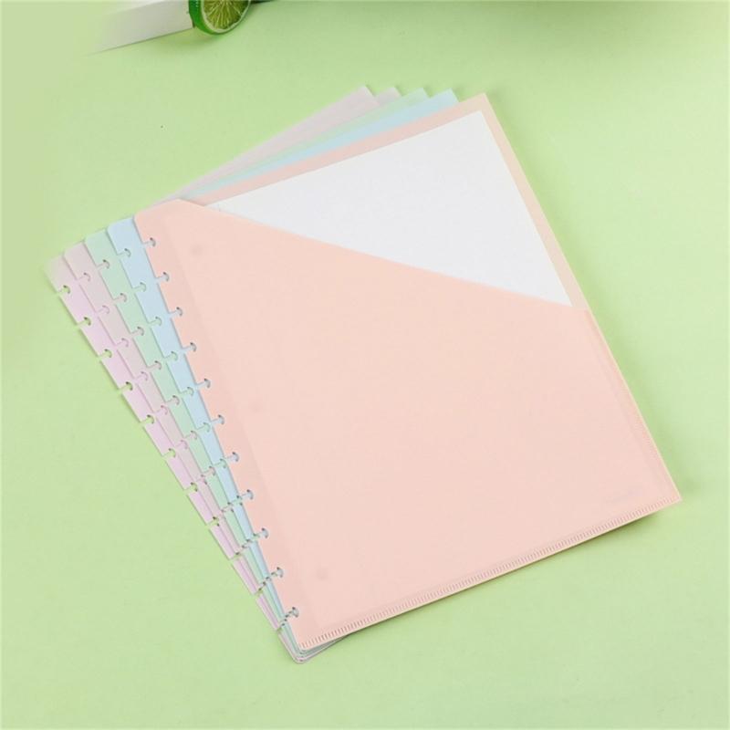 5Pcs 11 Hole Punched Binder Dividers with Pocket 3 Hole Punched Refill Paper for Binder Notebook Journal Planner
