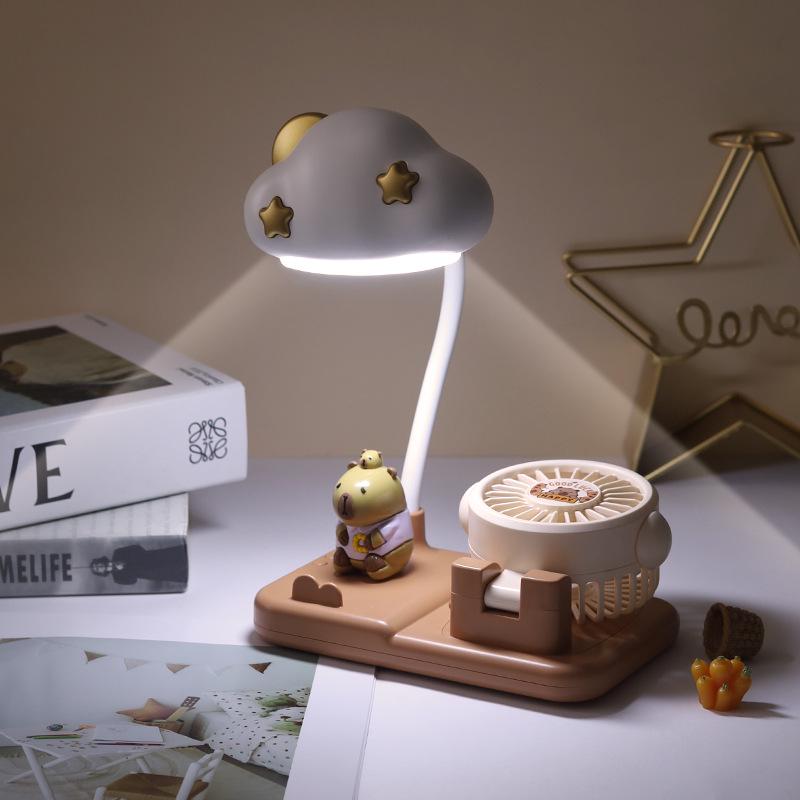 Rechargeable 2-in-1 Desk Lamp & Fan for Children's Bedroom