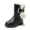 Snow Boots Girls Winter Thick Warm Princess Short Boots Older Girls Easy On Thick Warm Snow Boots Little Girls