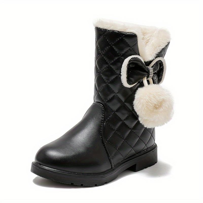 Snow Boots Girls Winter Thick Warm Princess Short Boots Older Girls Easy On Thick Warm Snow Boots Little Girls