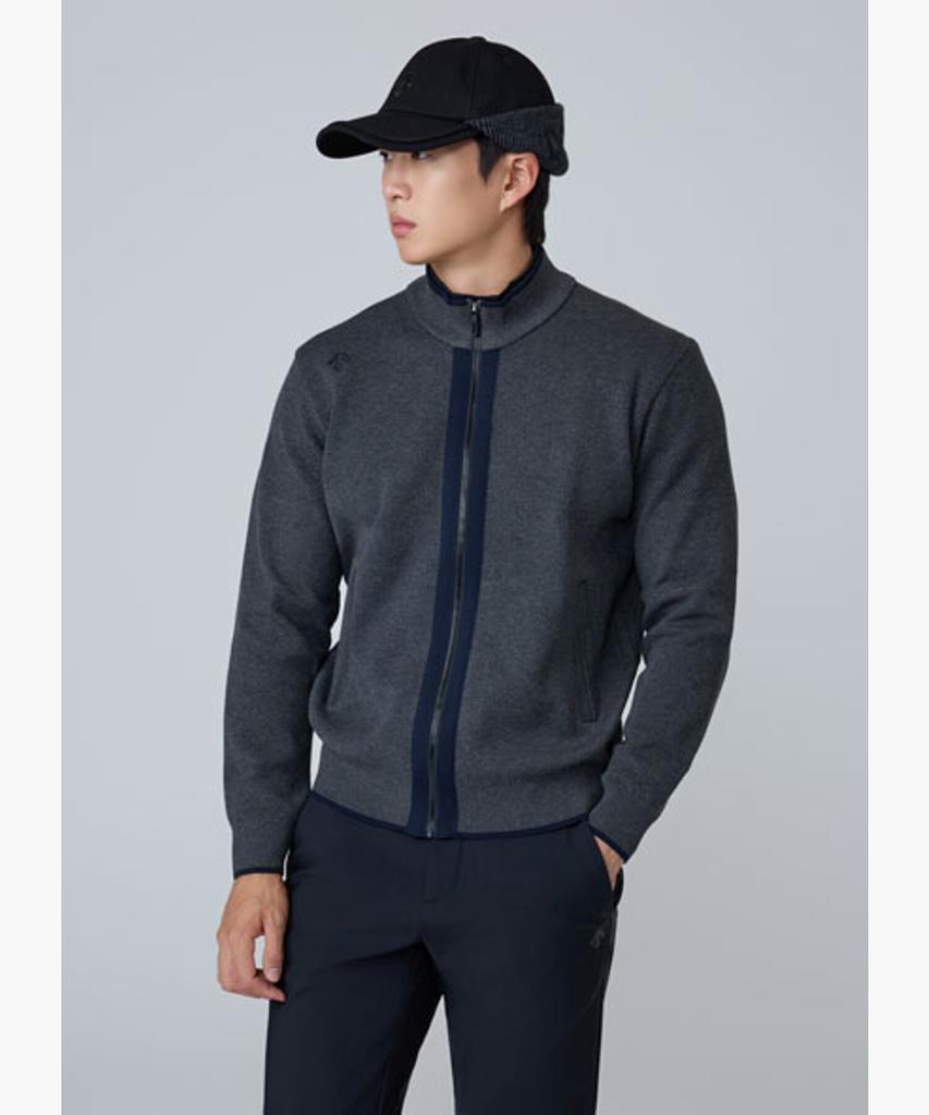 Descente Golf Men'S Textured High-Neck Full-Zip Cardigan (Dq32Mfko81)