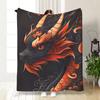 Ultra-Soft Dragon Print Flannel Throw Blanket - Versatile for Couch,, Office Naps & Camping | Cozy All-Season Gift Idea