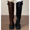This year's popular rivet autumn and winter knee boots women's tall western boots thick soles