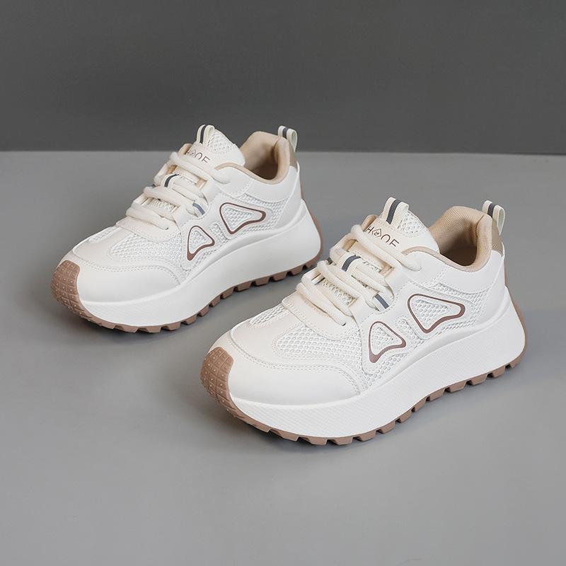 Autumn New Chunky Shallow Women Sneakers Designer All-match Mesh Breathable Casual Vulcanized Shoes Lace-up Female Running Shoes