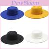 Chapeau Melon en Feutre de Laine à Large Bord pour Hommes et Femmes Protection Solaire Extérieure