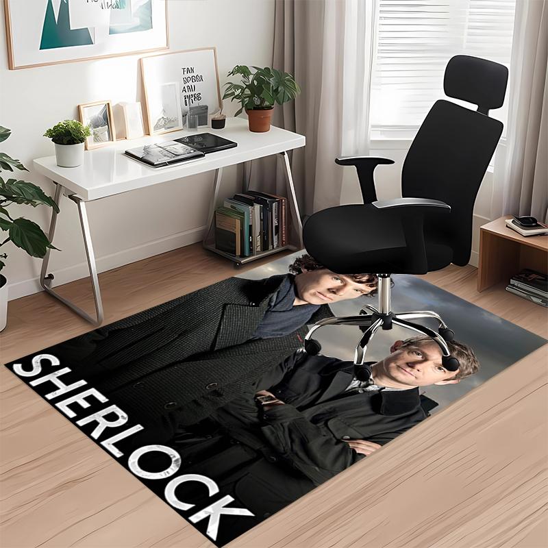 Sherlock Printed Carpetrugfor Office Chair Living Room Bedroom Kitchen Room Decor Gifts