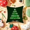 Merry Christmas Printed Pillow Case Plush Fabric Soft Double-Sided Printed Sofa Warm Winter Home Gift Cushion Cover