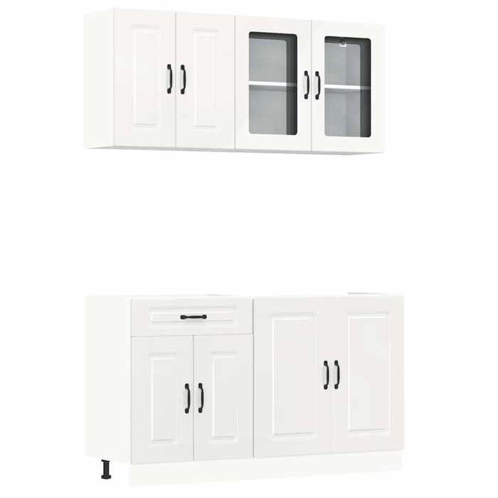 VidaXL Ensemble D'armoires De Cuisine 4 Pcs Kalmar Bois D'ingénierie, Ensemble D'armoires, Étagère De Rangement, Placard, 3314853