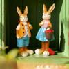 Resin Bunnies Figurine Easter Rabbit Statue Indoor Easter Decoration Modern Art Spring Home Decors,Bunnies Sculpture