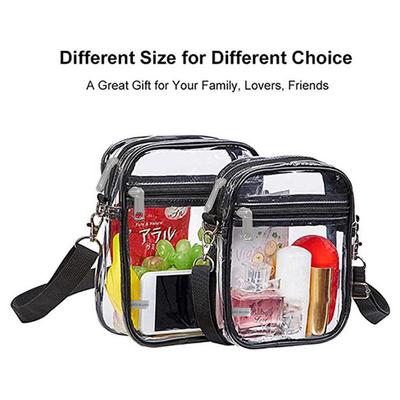 Women PVC Transparent Shoulder Crossbody Bag Fashion Waterproof Transparent Handbags Sports Zipper Shoulder Bag Cross Bags