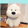Cute West Highland White Terrier Plush Dog Doll Soft Stuffed Toy For Pets In White And Brown Colors