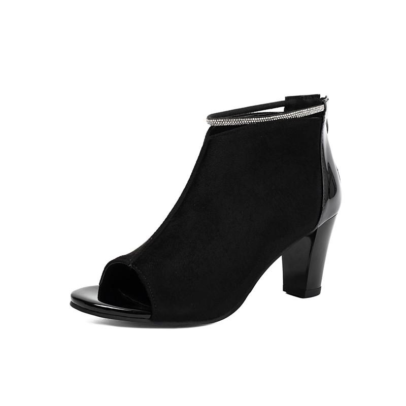 Women's high-heeled sandals spring and summer new sexy Roman style thick heel large size fish mouth cool boots