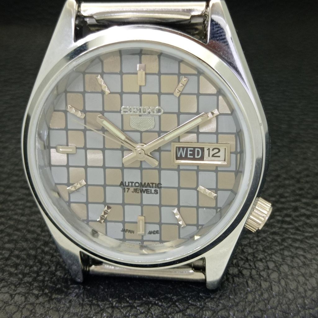REFURBISHED SEIKO 5 AUTOMATIC MENS WATCH JAPAN MADE GREY DIAL CUSTOM a440108-2 QV90-a440108