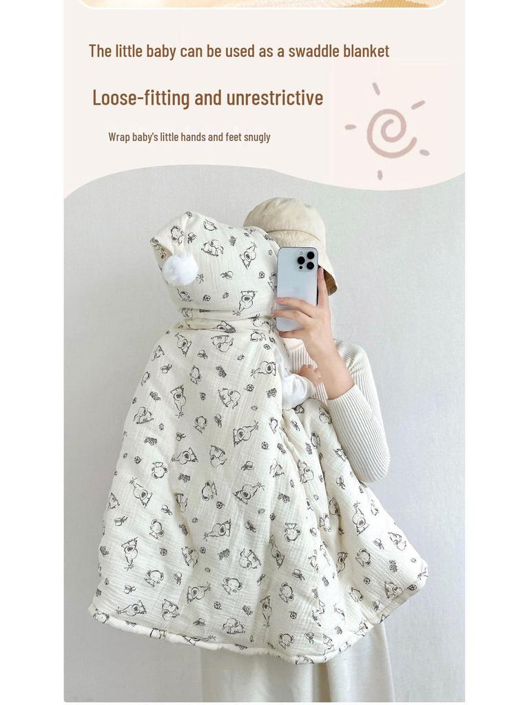 Cartoon Windproof Baby Cloak for Boys & Girls - Thickened Pure Cotton Autumn/Winter Cape