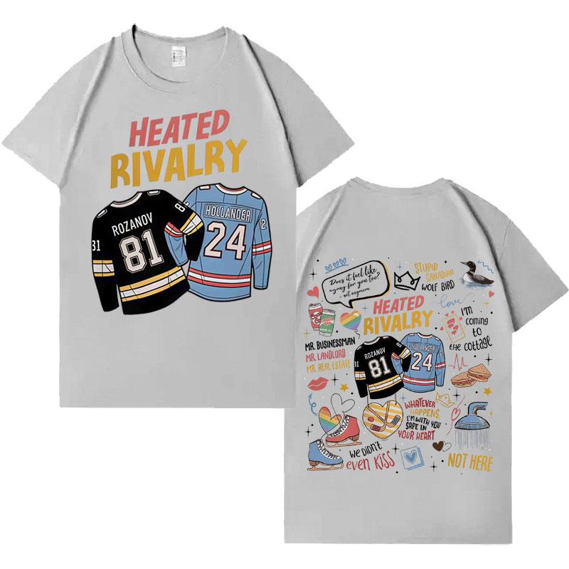 Heated Rivalry Shane Hollander Ilya Rozanov Trendy Graphic Tshrit Men Women Clothing Streetwear Tee Shrits Casual Short Sleeves