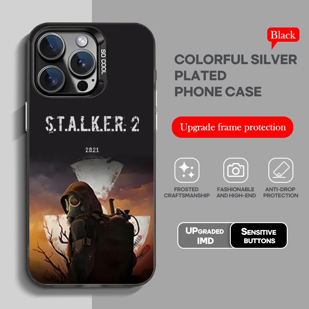 

Ігровий чохол для телефону Stalker 2 чорний IMD Кольоровий Сріблястий Підходить м який чохол для iPhone 16 15 14 13 12 11 XS Pro Max iPhone 13 Pro Max