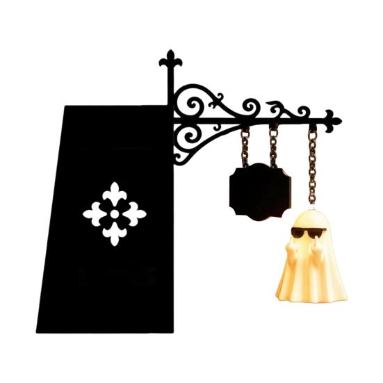 Library Style Ornament Ghost Reading Bookshelf Light, Vintage Metal Book Nook Lamp, Spooky Bookend Lamp Ornament, Warm LED Shelf Light for Lovers