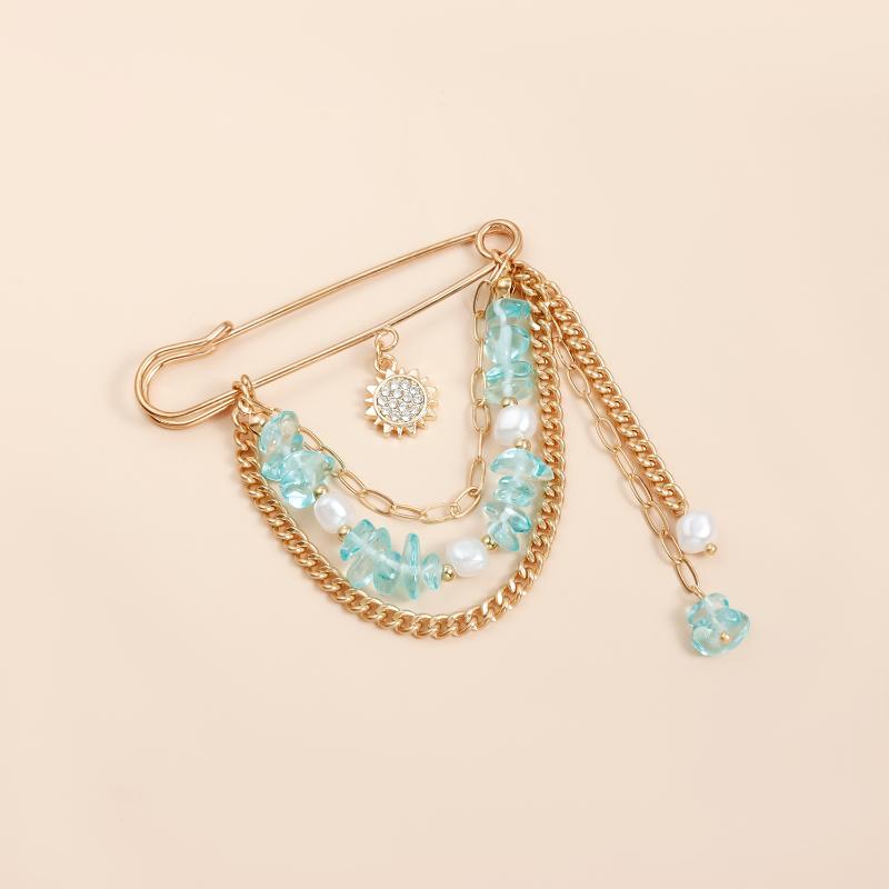 [HF]#1Pc Fashion Small Fragrance Style Sunflower Tassel Brooches Pin For Women Clothing Coat Accessries Gifts