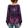 Women's Round Neck Long Sleeve Halloween Print Blouse Top for Party Wear