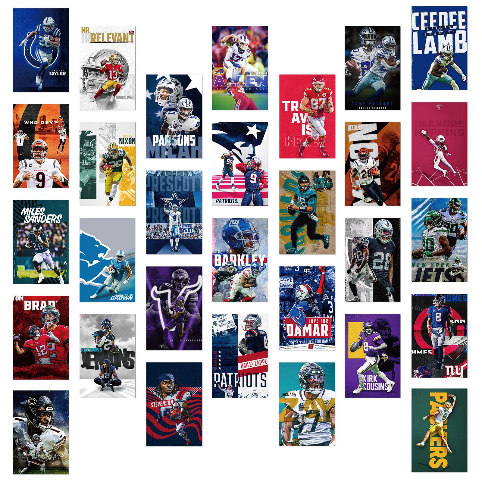 

30 Wall Cards Realistic Nfl Bowl Players American Dormitory Background Wall Decoration Cards T01041897 - wall card - nfl bowl player 30