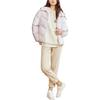 Anta Training Series Solid Color Hooded Zipper Brand Logo Embroidered Warm Thick Down Jacket Women Outerwear Light-Pink 162247931-5
