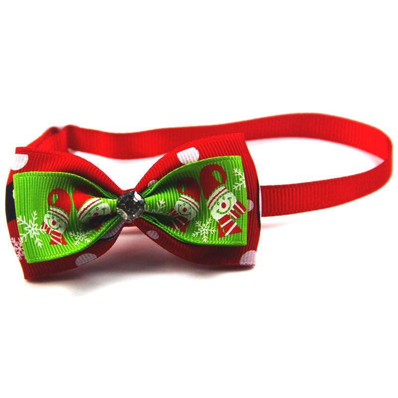 Pet  Collar Christmas Series Adjustable Flashing Diamonds Pet Bow Tie Collar