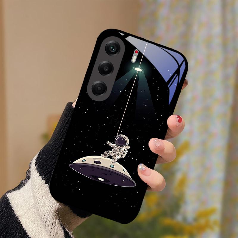 Capa à Prova de Choque Para Tecno Camon 40 Pro 5G Vidro Temperado Traseiro Capa de Celular Camon40Pro Camon 40Pro 5G CM7 Capa Dura Shell Coque