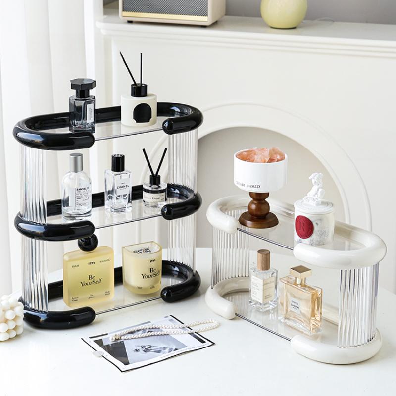Acrylic Perfume Storage Organizer Rack Multi-layer Doll Display Stand Holder Transparent Desktop Entryway Storage Box Organizer
