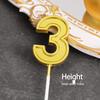 Large Gold Number Candles for First Birthday, Full Moon, Children's Cake Decorations, and Party Accessories.
