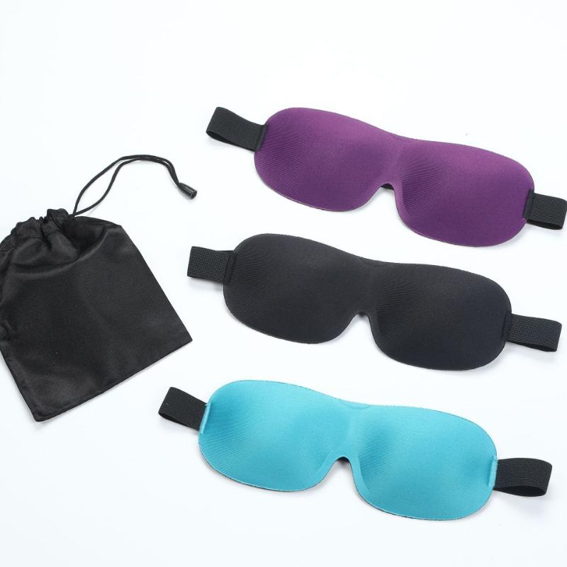 3D oční maska ​​s pomalým odrazem bez nosních modelů pro zmírnění únavy očí Prodyšná uklidňující péče o oči pro muže a ženy, oční masky na spaní pro dospělé