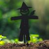 Halloween Evil Scarecrow Garden Stake - 1pc Decorative Metal Art, Silhouette Yard Art, Outdoor Fairy Theme Decor, Floor Mounted