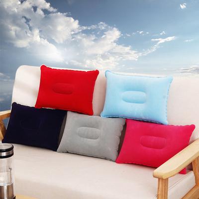Inflatable Pillow Leak-proof Ultralight Portable Travel Flocked Surface Sleeping Cushion Outdoor Camping Hiking Beach Rectangle Air Pillow