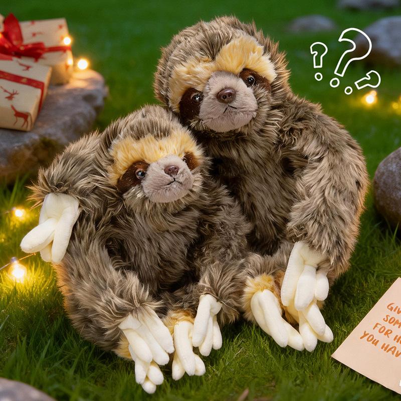 Favorite Toy Girls Animals Sloth Plush Simulation Dolls Sitting Prone Posture Position Velcro Comforting Figurines Toys Boys Birthday Gifts