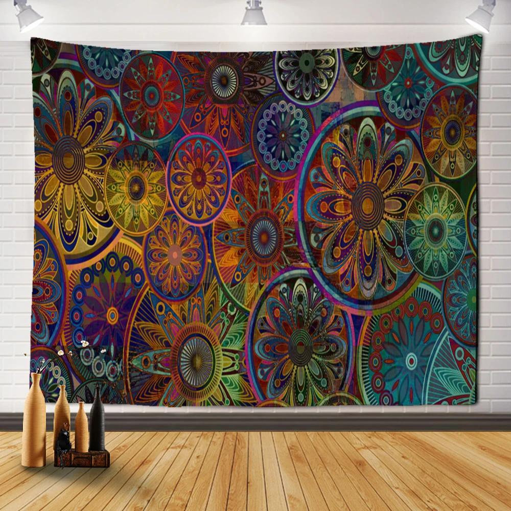 Гостиная в стиле бохо Психоделическое колдовство Общежитие Простыни Домашний декор — фото 13