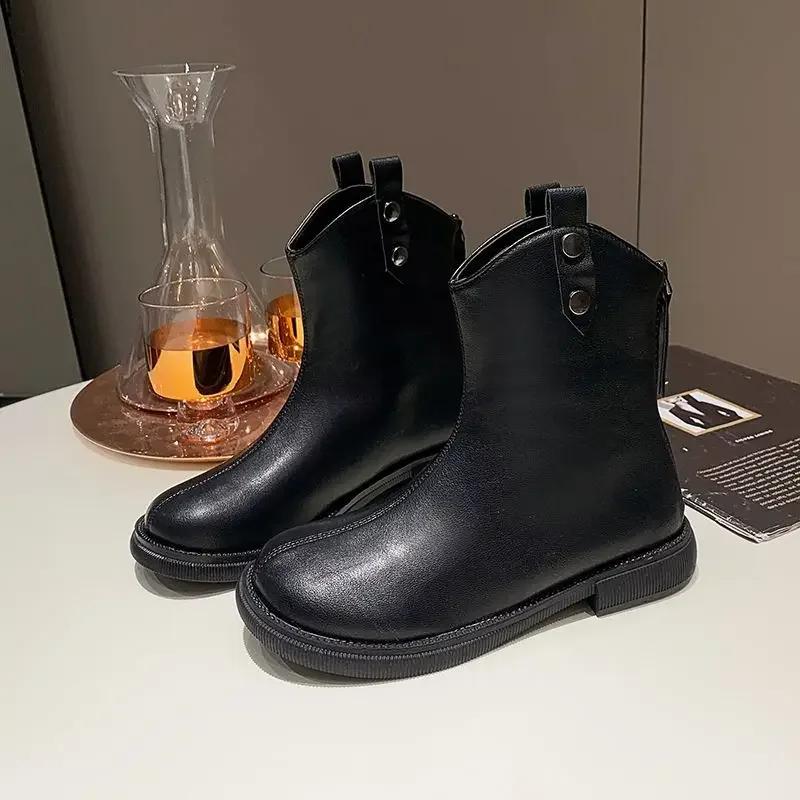 Fashion Women's Ankle Boots Winter 2024 Booties New In Autumn Female Short Shoes Pu Chic and Elegant Designer Luxury On Offer Y2k Goth
