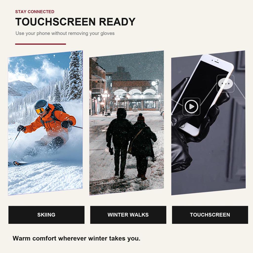 Damen Lange Lammlederhandschuhe Fleecegefüttert Warm Winter Touchscreen Elegante Handschuhe für Tägliches Pendeln Party