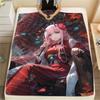 Darling in the Franxx Warm Flannel Blanket with Print Soft Throw for Bedroom Living Room Sofa Travel Picnic Comfort -xia08