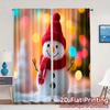 2pcs,Curtains Cute Snowman Christmas Bokeh (3) Minimalist Popular Curtains Fabric Curtains Decorations Outdoor Perfect for