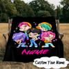 Custom Name KPop Cartoon Blanket  Ideal Bedding Blanket Perfect for Travel, Camping, Living Rooms, Offices, Sofas, Fan Christmas Gift