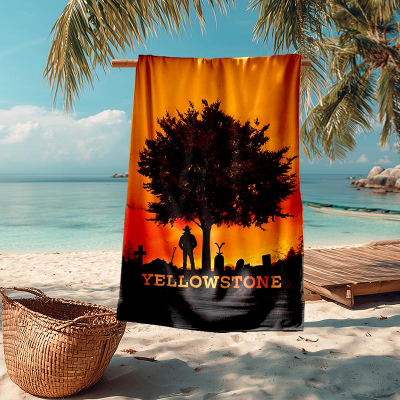 Ultra-Soft Beach Towel with Yellowstone Theme,Ideal for Pool - Camping, Diving - Perfect Travel Essential, Vibrant Beach Towel.