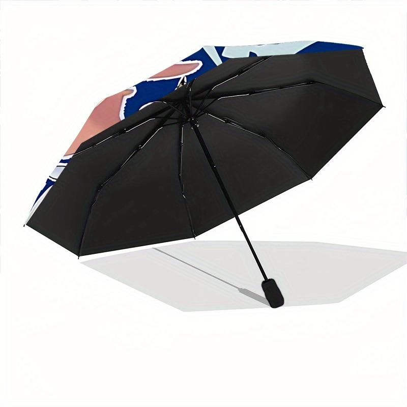 1pc Shark Ocean Automatic Folding Umbrella, 8-Rib Sturdy Canopy, Portable Travel Umbrella for Outdoor Use