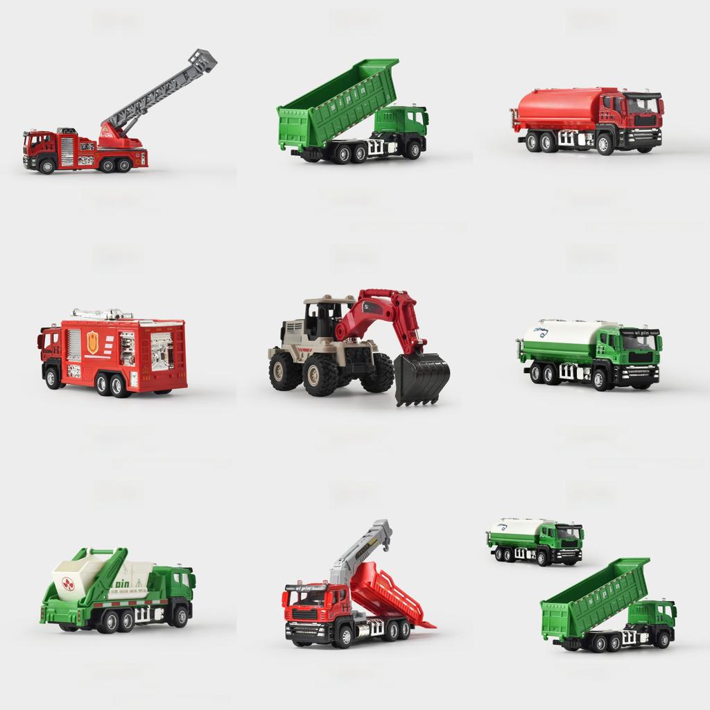 Alloy Waste Disposal Truck Inertia Engineering Vehicle For Kids Educational Play
