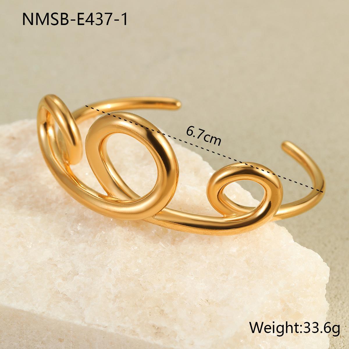 GEMCHIC Women s Minimalist Line Stainless Steel Bangle Bracelet 18K Gold Plated Geometric Knot Interlocking Jewelry