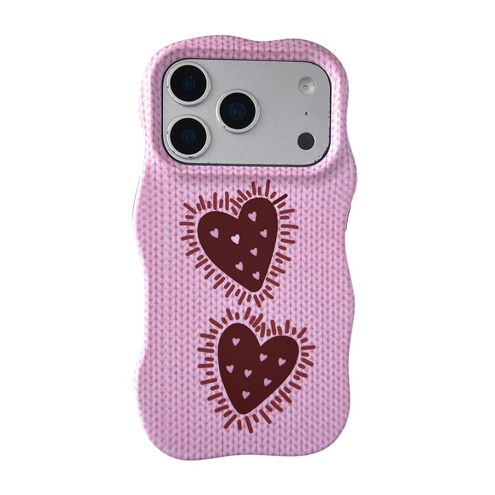 

Wave Edge Cute Heart Lovely Love Shockproof Phone Case for iPhone 17promax 17 13 14 15 16 ProMax 17Pro Protector Anti-fall Cover iPhone 14 Pro