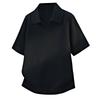 Maglione a Maniche Corte Polo con Collo a Revers