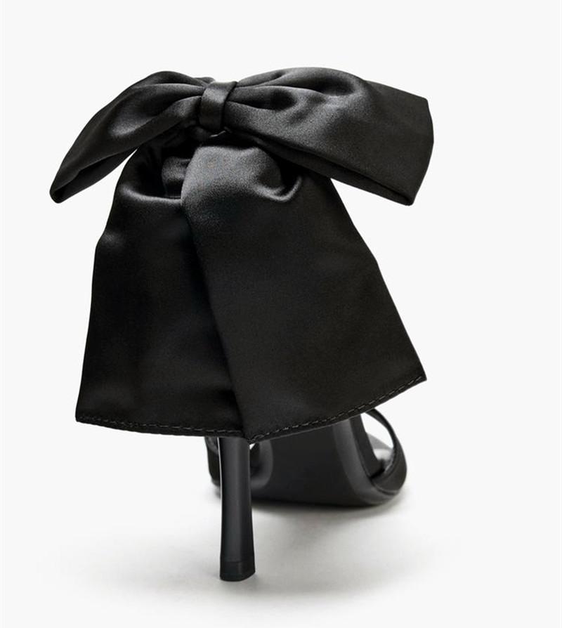 Fashion Bow Embellished High Heel Sandals Women Sexy Open Toe Ankle Buckle Heels Luxury Designer Party Dress Shoes Zapatos Mujer